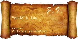 Peták Ida névjegykártya